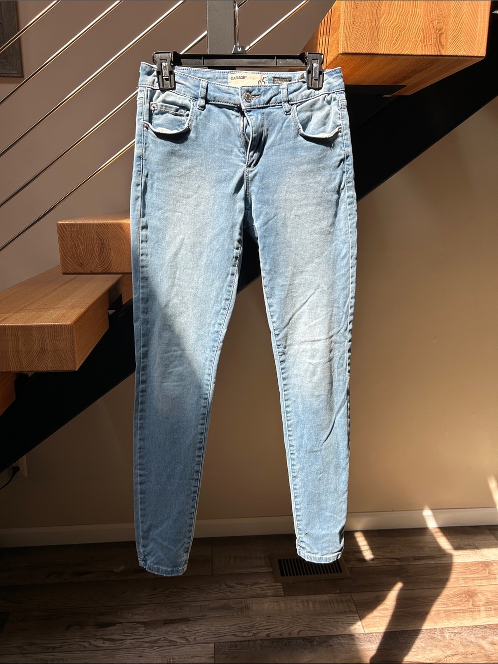Garage Light Wash Skinny Jeans - Pale Blue